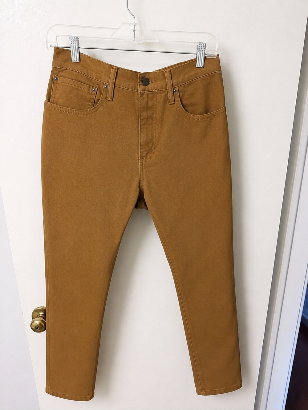 Levi’s 512 Slim Taper Tan Minimalist Pants Men’s 34x32 Caramel 5 Pocket Cotton